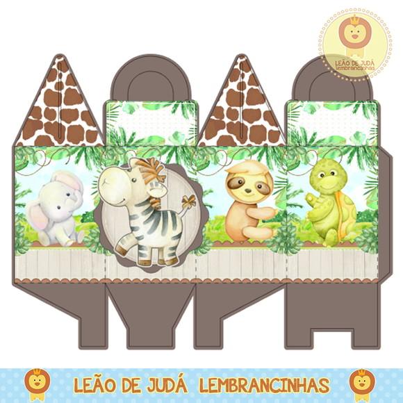 Caixa para festa safari menino
