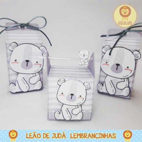 Caixinha canudo urso minimalista