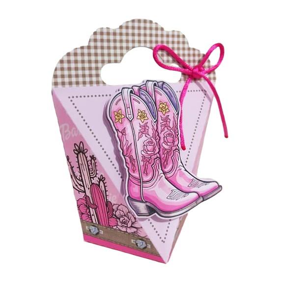 Caixinha Lembrancinha para Festa Tema Barbie Cowboy