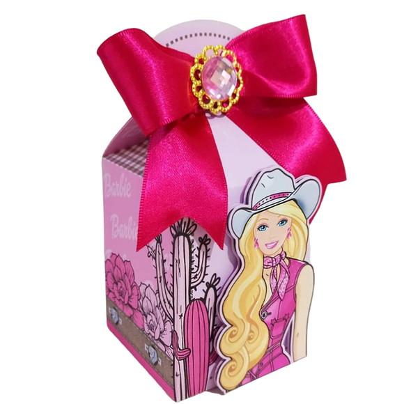 Caixinha Lembrancinha para Festa Tema Barbie Cowboy