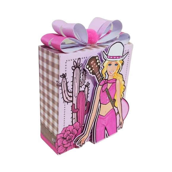 Caixinha Lembrancinha para Festa Tema Barbie Cowboy