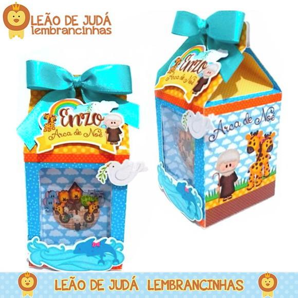Caixinha Milk com visor tema Arca de Noé