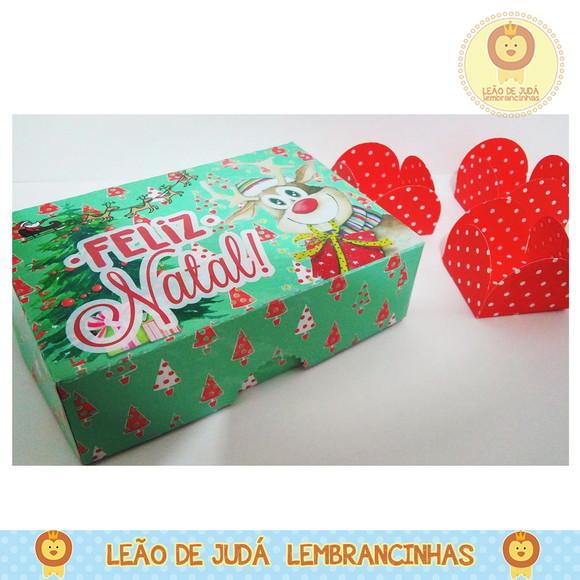 Caixinha para 6 docinhos natal