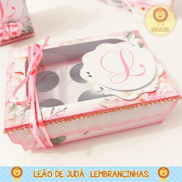 Caixinha para 6 docinhos tema jardim