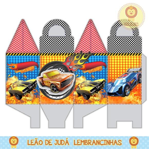 caixinha para festa hot wheels