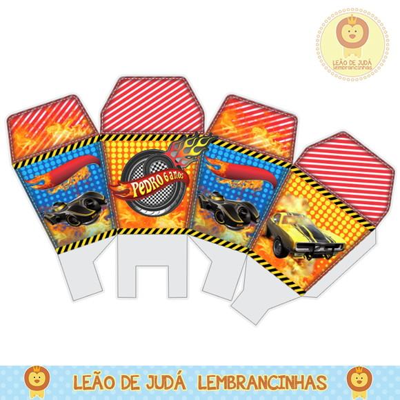 caixinha para festa hot wheels