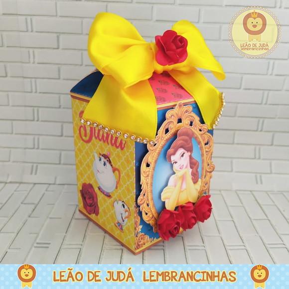 Caixinha para festa tema bela e a fera