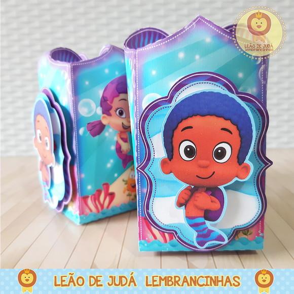 Caixinha para festa tema bubble guppies