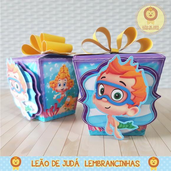 Caixinha para festa tema bubble guppies