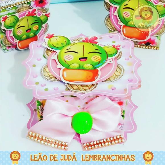 Caixinha para festa tema cactos