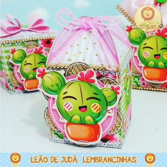 Caixinha para festa tema cactos