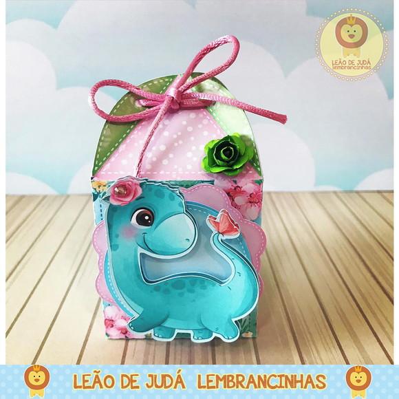Caixinha para festa tema dinossauro menina