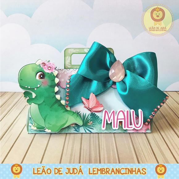 Caixinha para Festa Tema Dinossauro Menina
