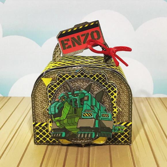 Caixinha para festa tema dinotrux