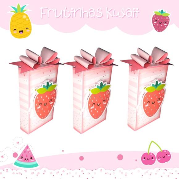 Caixinha para festa tema frutas kawaii