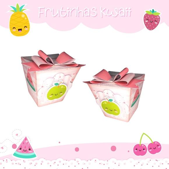 Caixinha para festa tema frutas kawaii