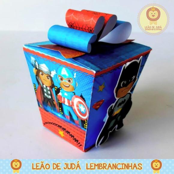 Caixinha para festa tema herois cute