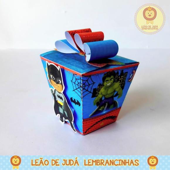 Caixinha para festa tema herois cute