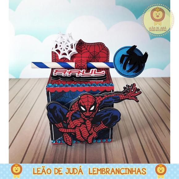 Caixinha para festa tema homem aranha