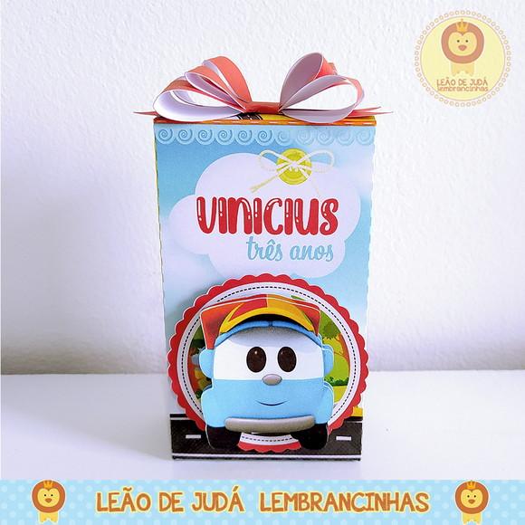 Caixinha para festa tema léo o caminhão
