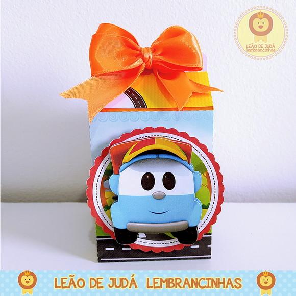 Caixinha para festa tema léo o caminhão