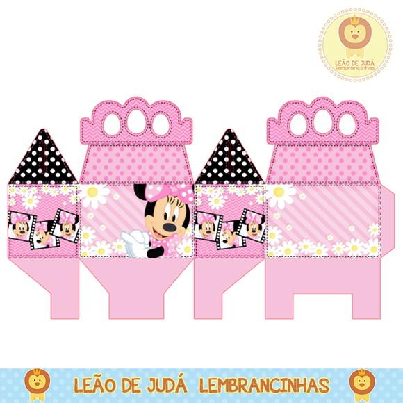 Caixinha para festa tema minnie rosa