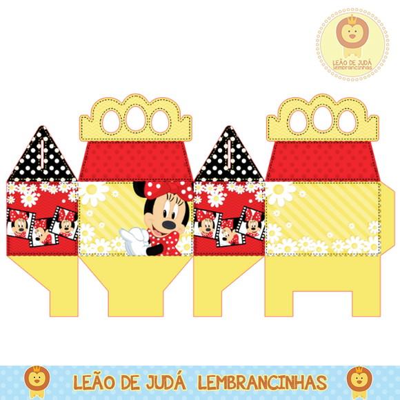 Caixinha para festa tema minnie vermelha