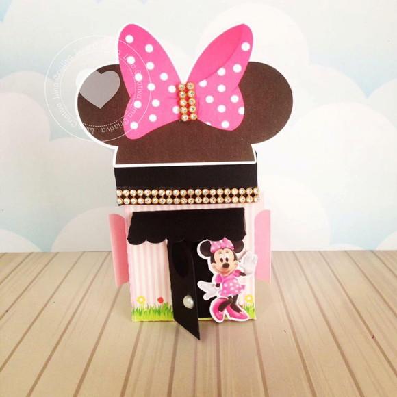 Caixinha para Festa Tema Minnie Rosa