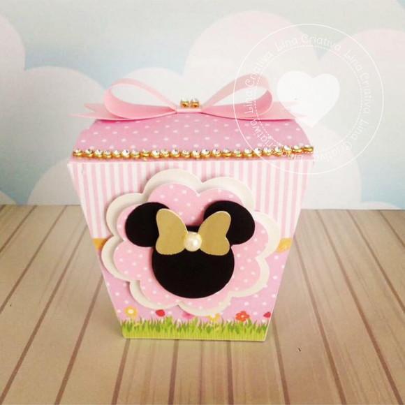 Caixinha para Festa Tema Minnie Rosa