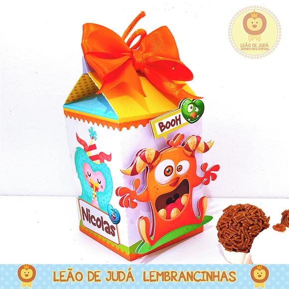 Caixinha para festa tema monstrinhos