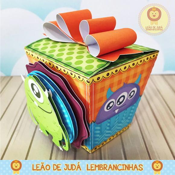 Caixinha para festa tema monstrinhos