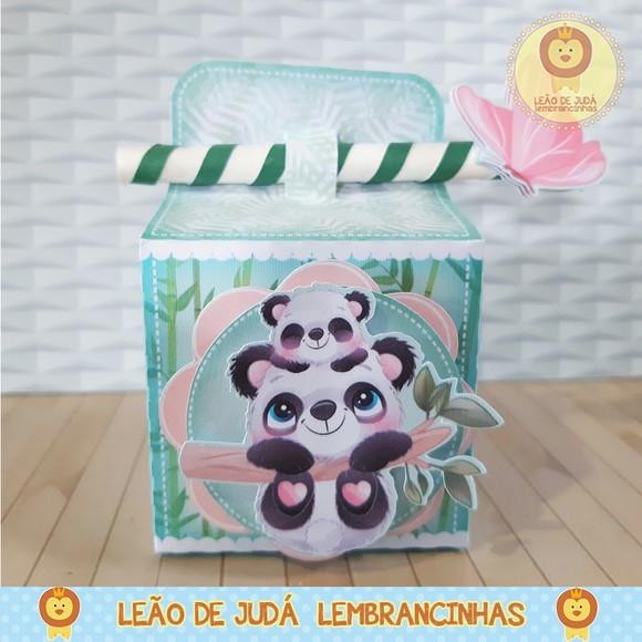 Caixinha para festa tema panda menino