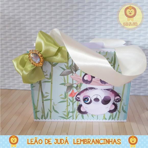 Caixinha para festa tema panda menino