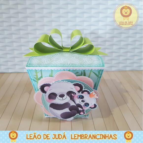Caixinha para festa tema panda menino