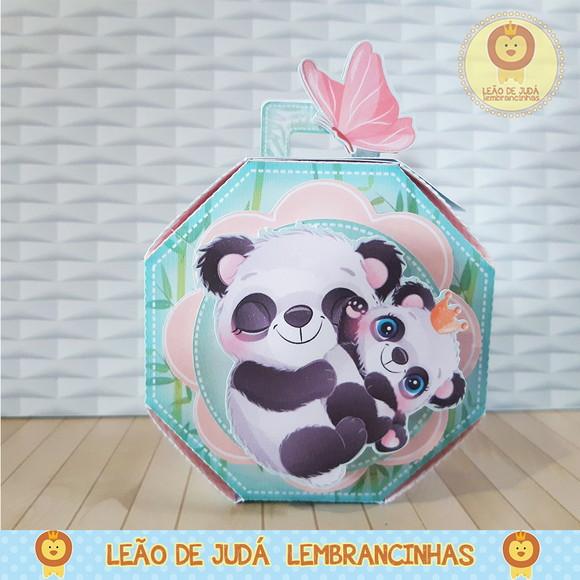 Caixinha para festa tema panda menino