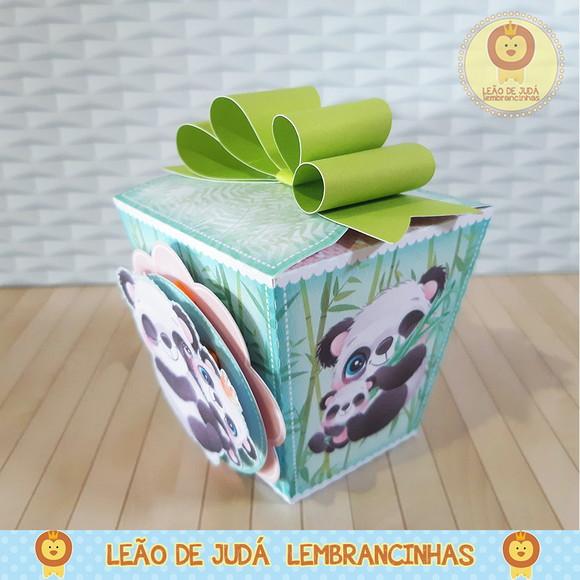 Caixinha para festa tema panda menino