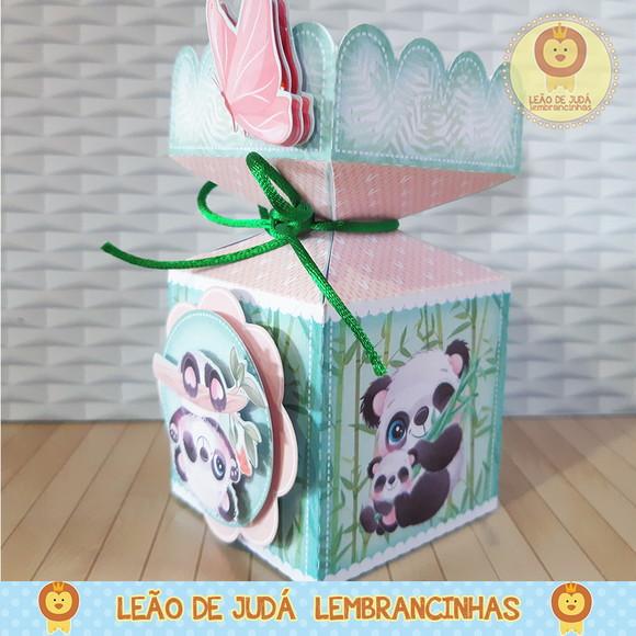 Caixinha para festa tema panda menino