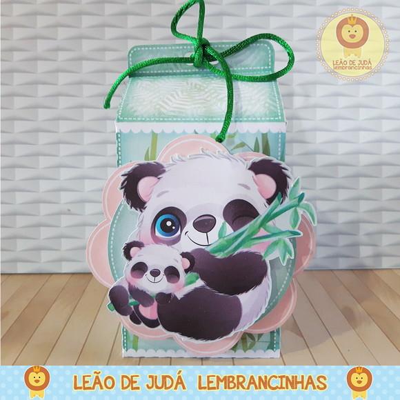 Caixinha para festa tema panda menino