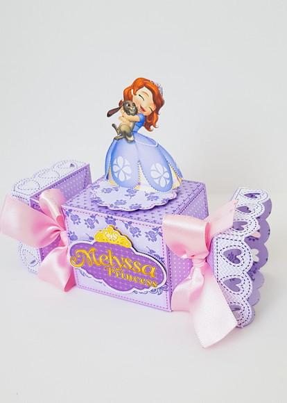 Caixinha para festa tema princesinha sofia