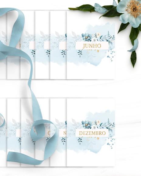 Agenda Datada Floral Azul Mod5656564