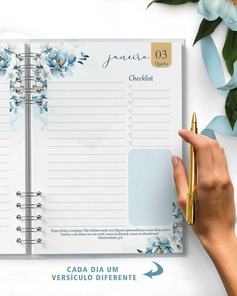 Agenda Datada Floral Azul Versiculos