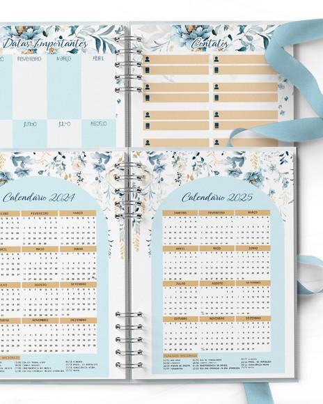 Agenda Datada Floral Azul Versiculos