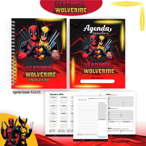 Agenda Escolar Deadpool e Wolverine