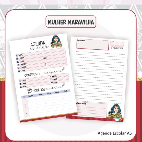 Agenda Escolar Mulher Maravilha
