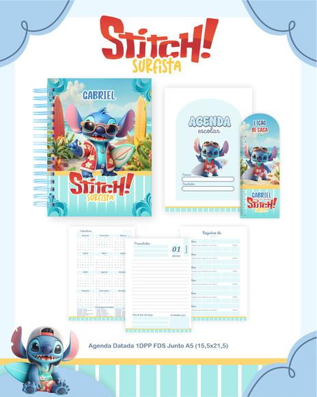Agenda Escolar Stitch Surfista
