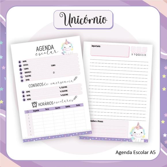Agenda Escolar Unicórnio