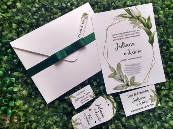 Convite Casamento Folhagem