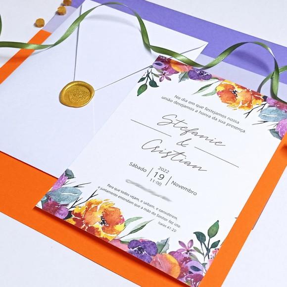 Convite Casamento Floral Verão