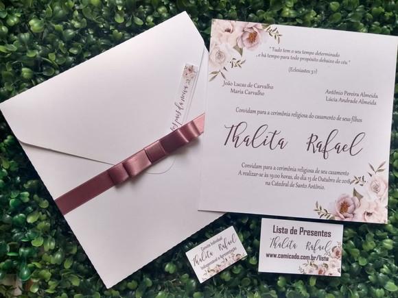 Convite Casamento Rose