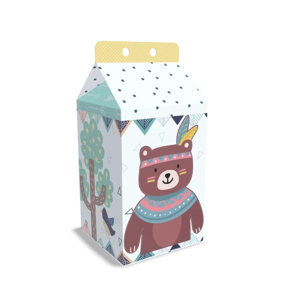 Kit Lembrancinhas Animais Étnico 20 Unidades Caixinhas Milk